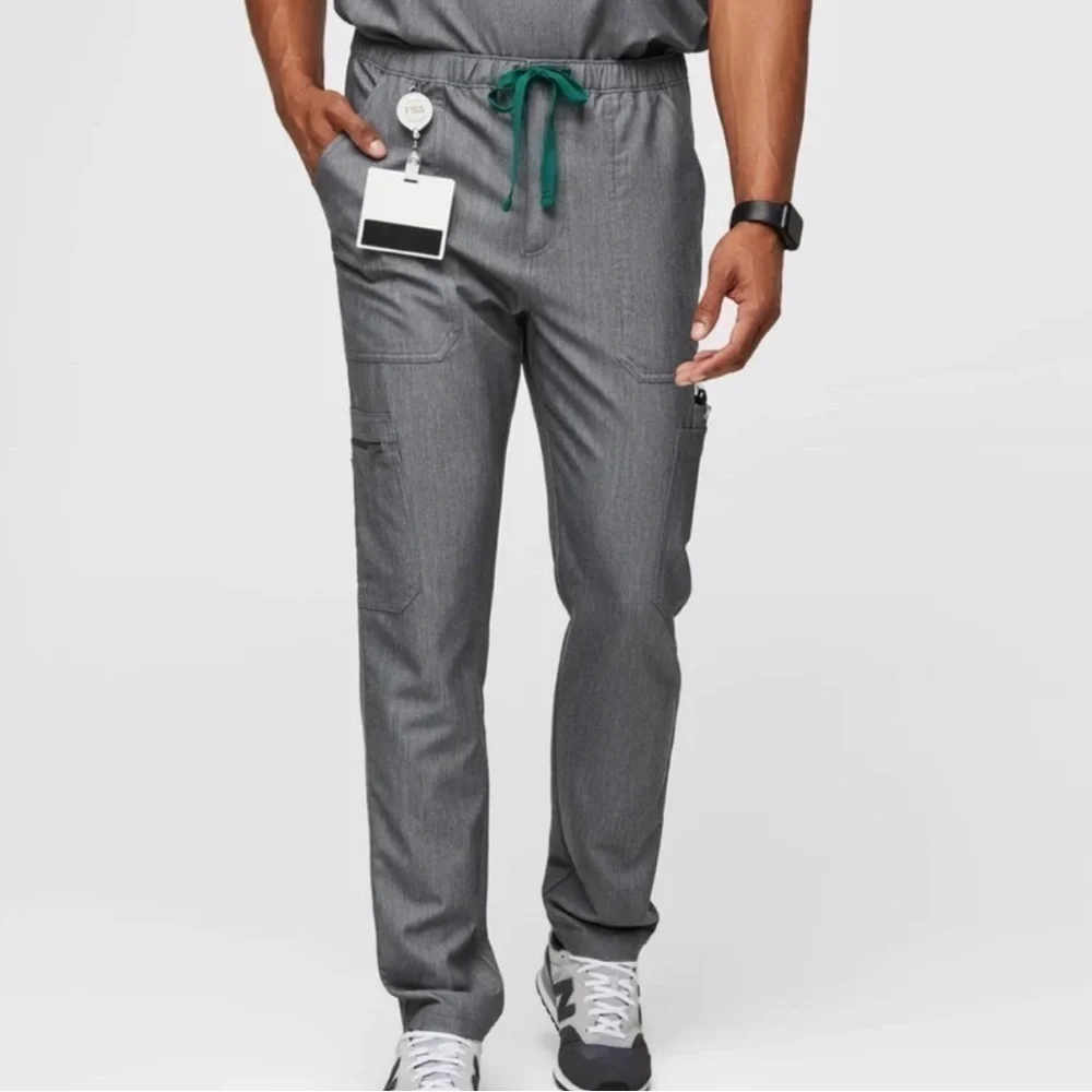 Figs Cairo Cargo Scrub Pants Graphite Gray Size S Men’s Elastic Waist Drawcord